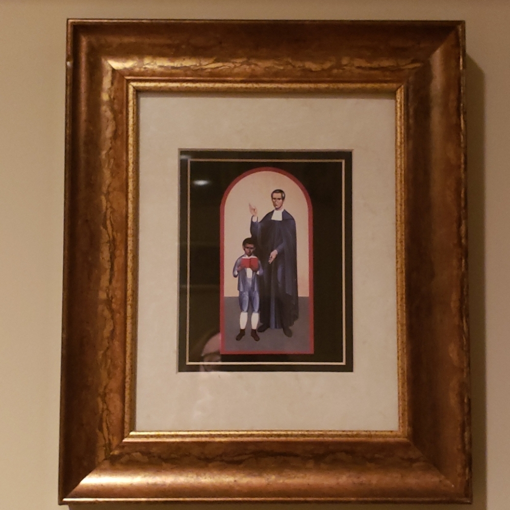 Framed, matted print